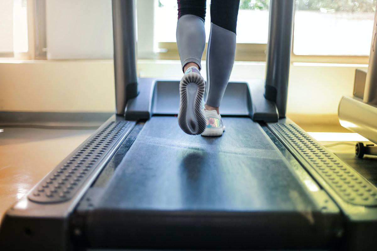 woman on a treadmill