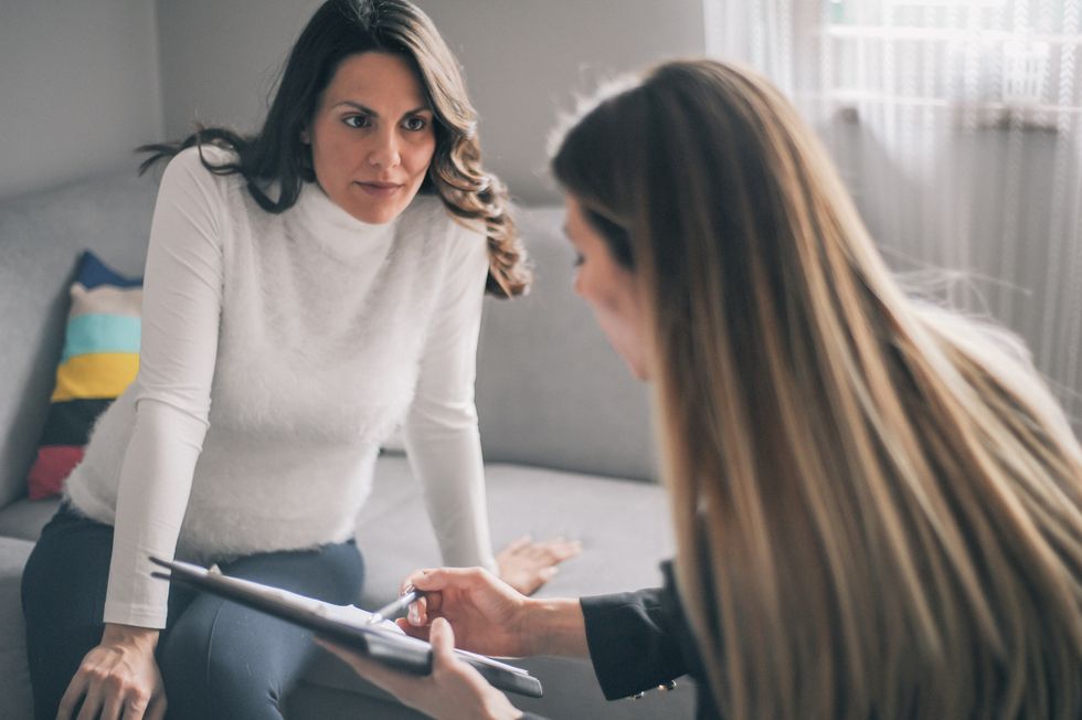 woman on counseling appointment