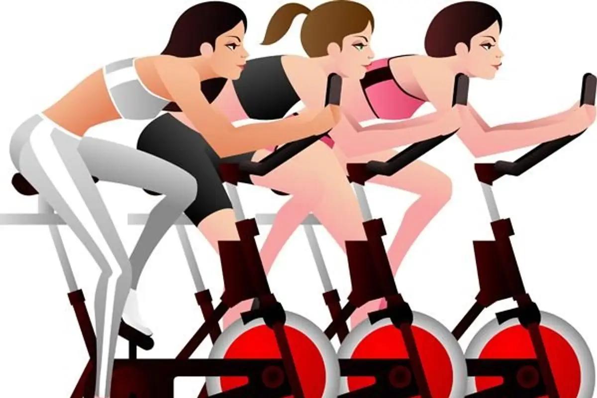 woman on exercise bikes