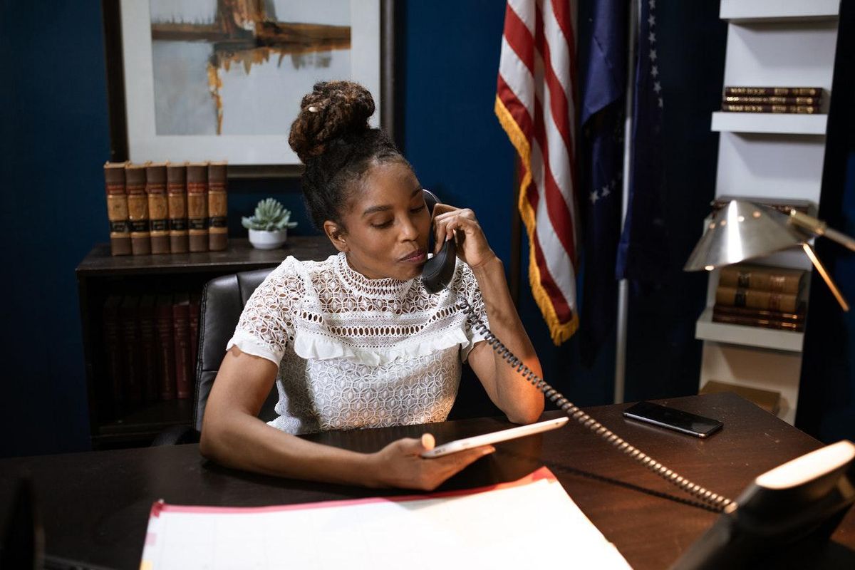 woman on the phone and tablet