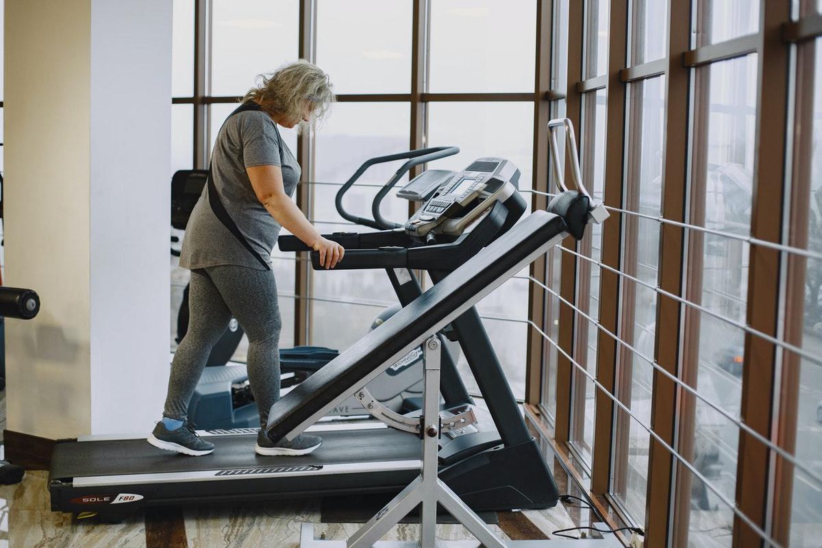 woman on the treadmill