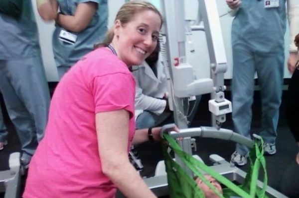 woman practicing occupational therapy