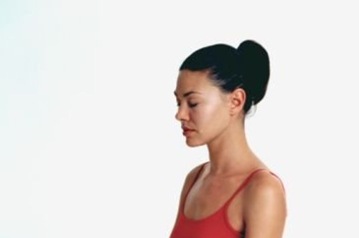 woman practicing yoga