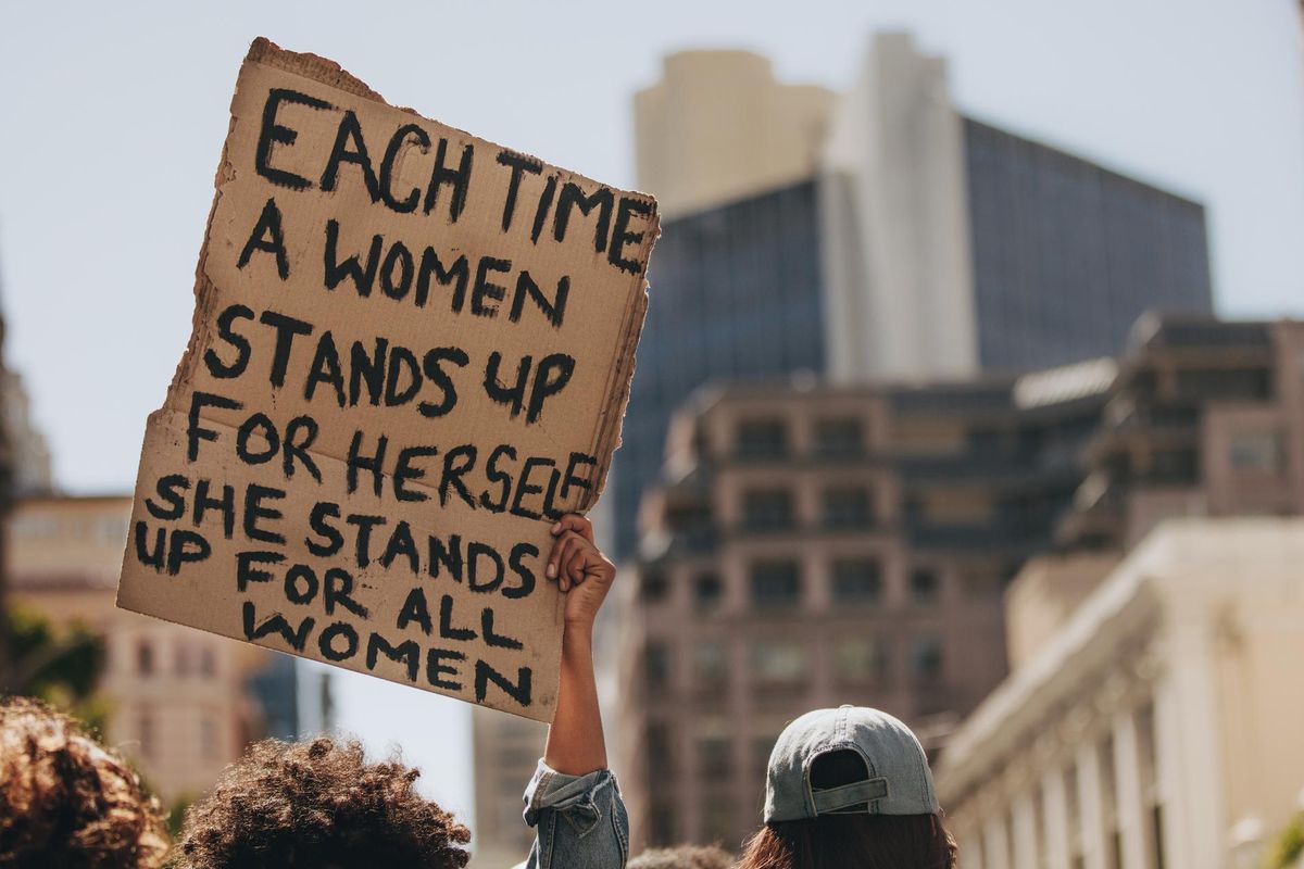 woman protesting