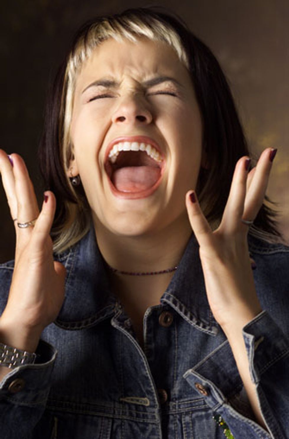 woman screaming