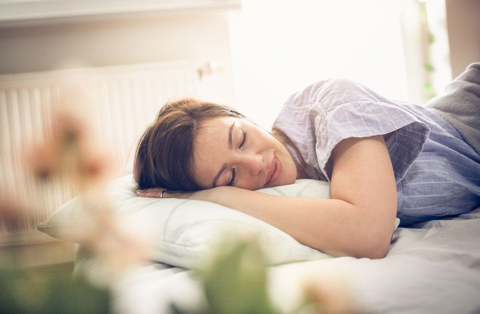 woman sleeping in bed