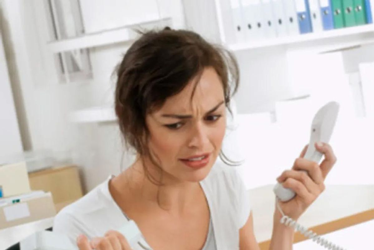 woman stressed at work