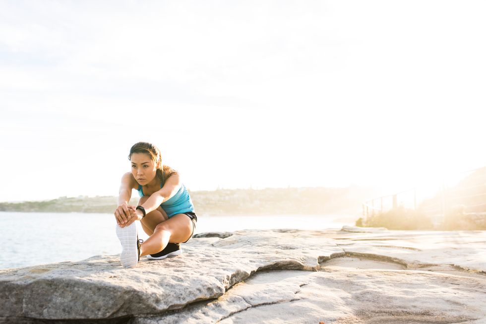 Woman stretching before her workout