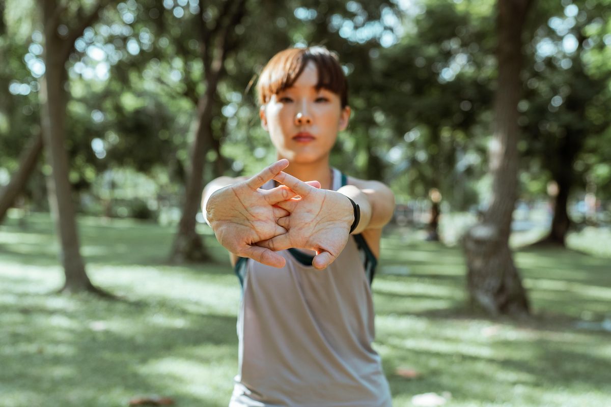 woman stretching