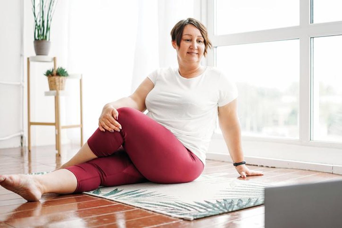 woman stretching