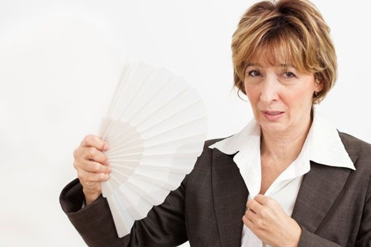 woman suffering from a hot flash