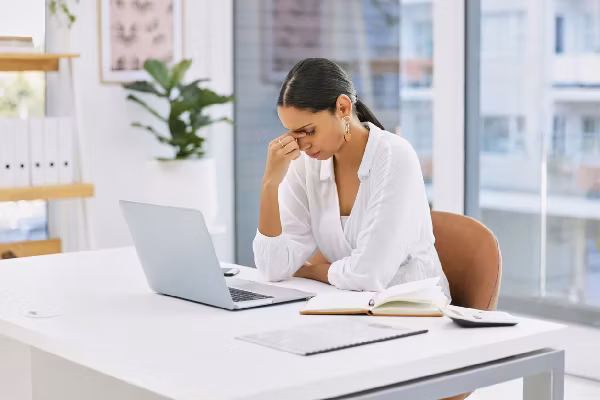 woman suffering from a migraine