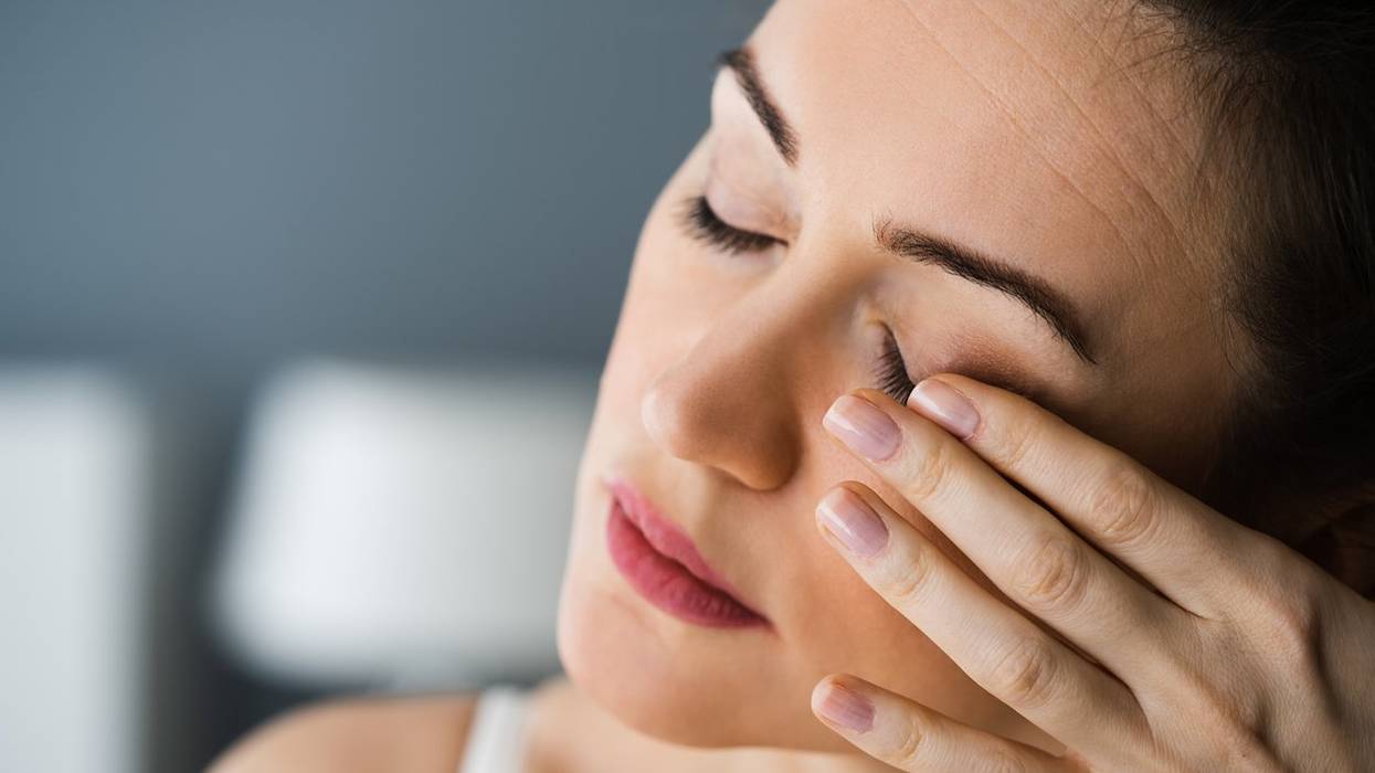 woman suffering from dry eye disease