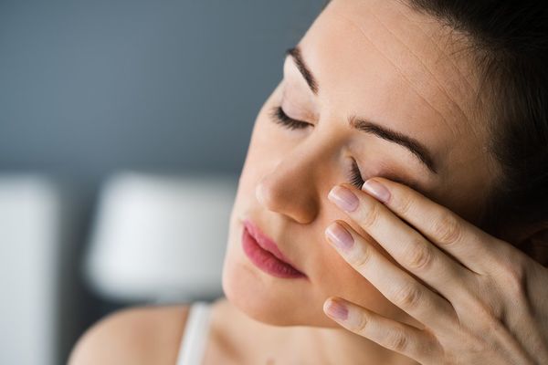 woman suffering from dry eye disease