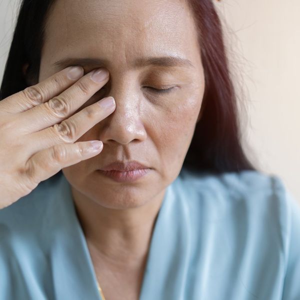 woman suffering from dry eyes
