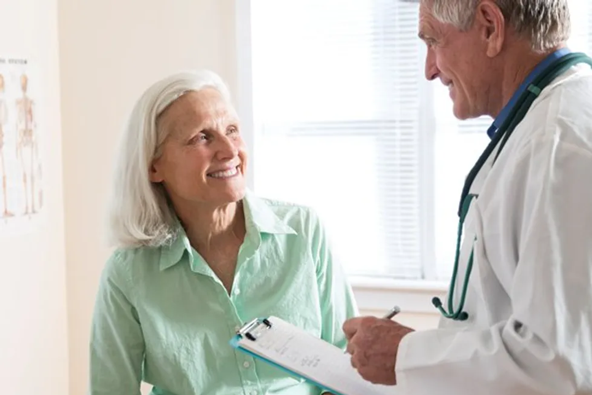 woman talking to doctor
