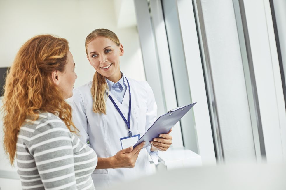 woman talking to her doctor