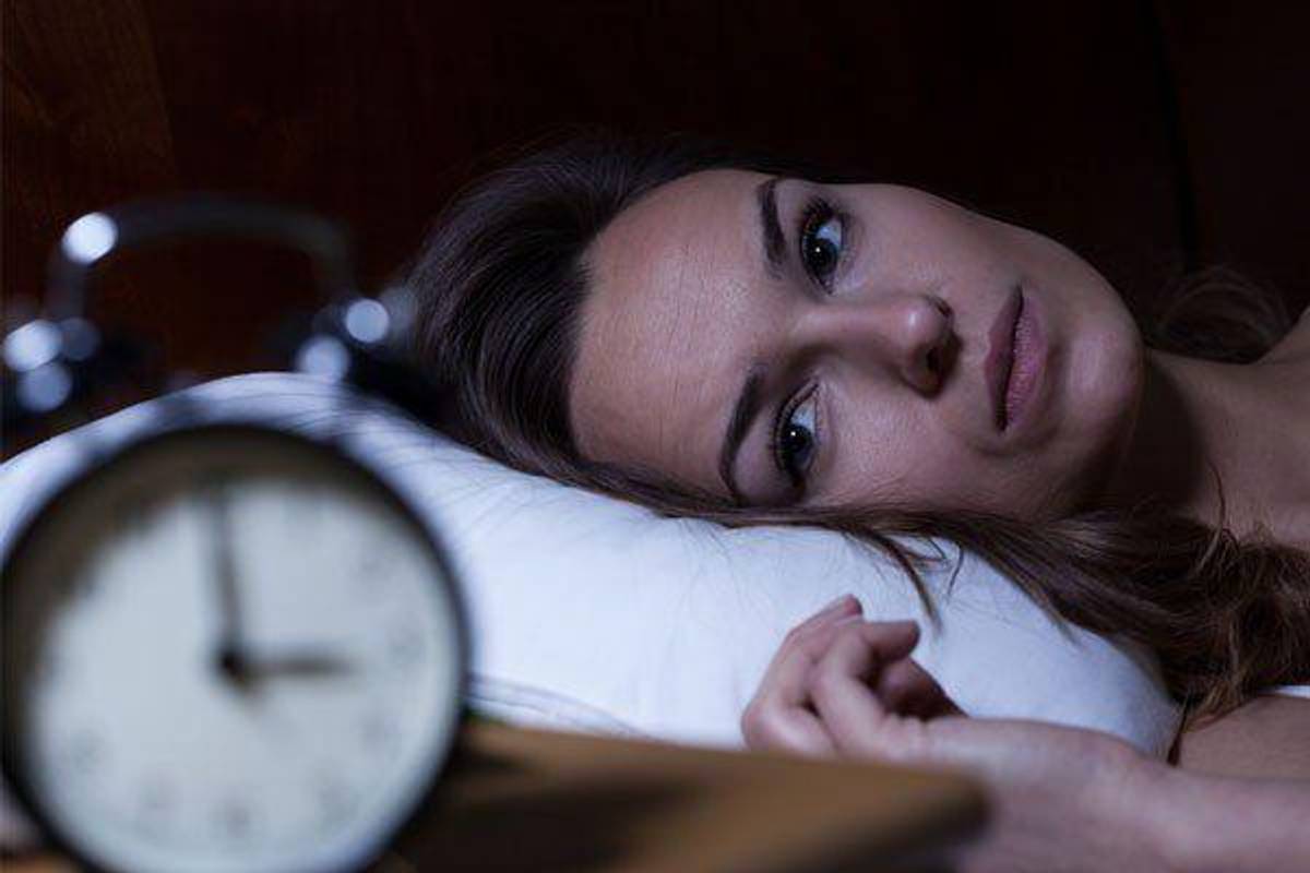 woman trying to sleep