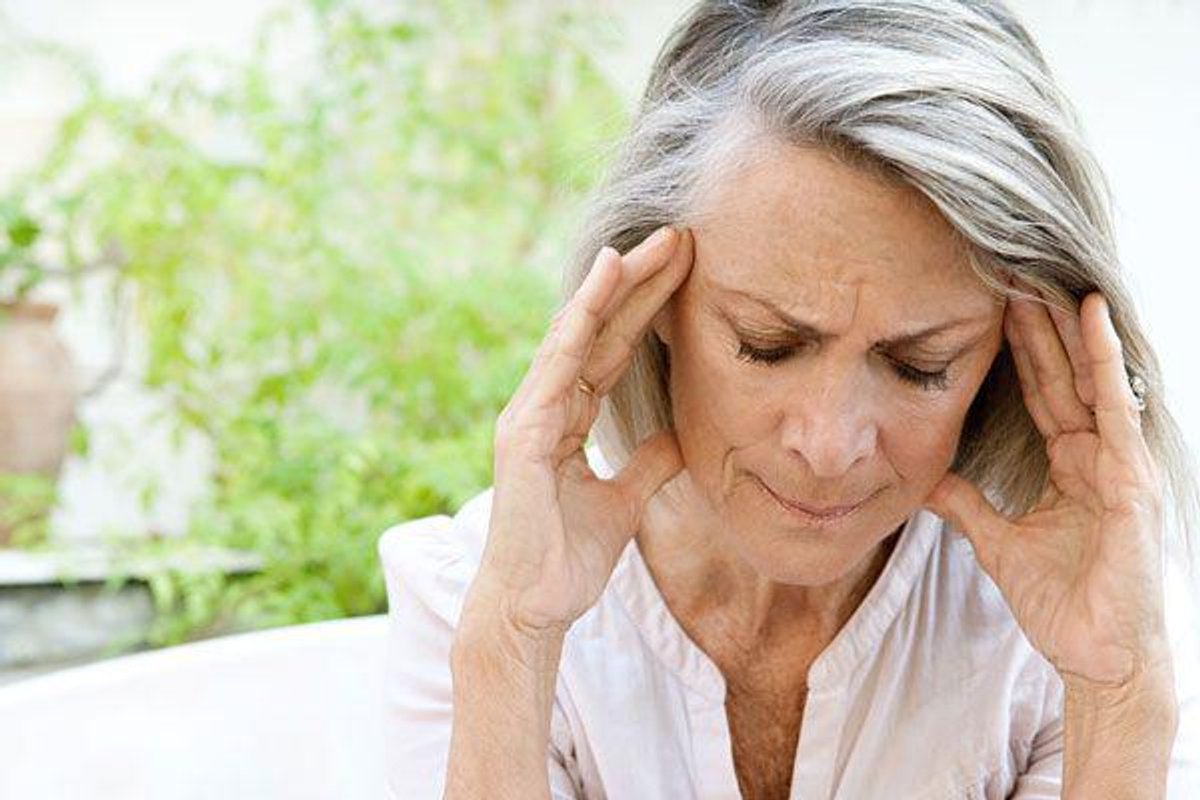 woman with a headache