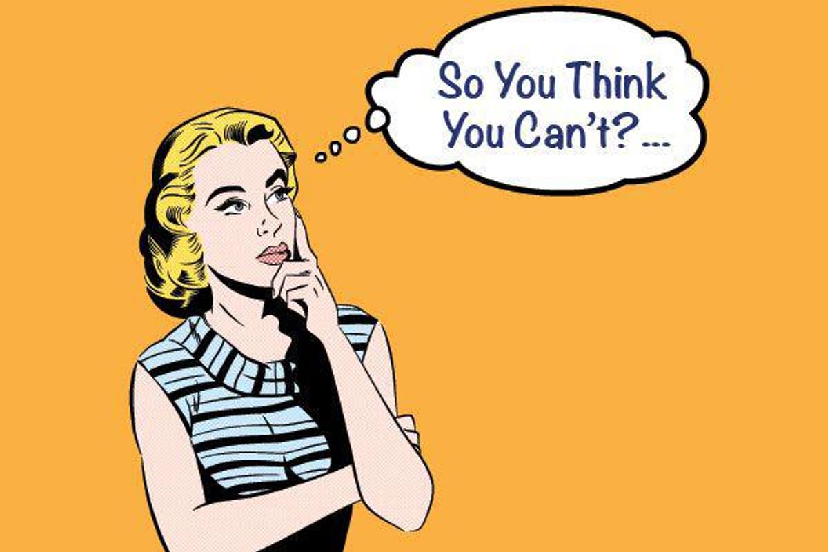 woman with a thought bubble
