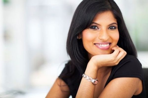 woman with beautiful teeth smiling