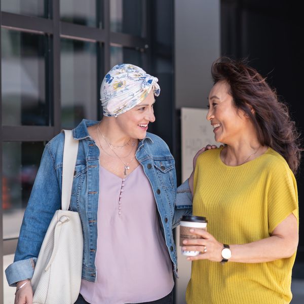Woman with cancer enjoys precious time with a friend