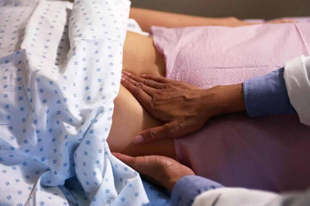 woman with labor pain