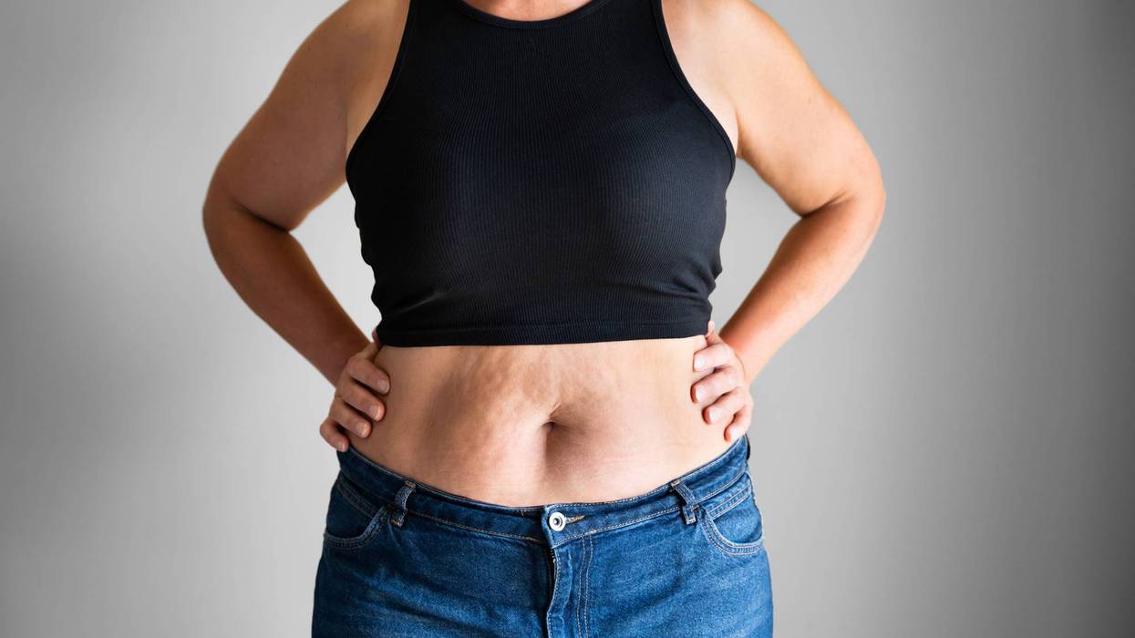 woman with menopause belly