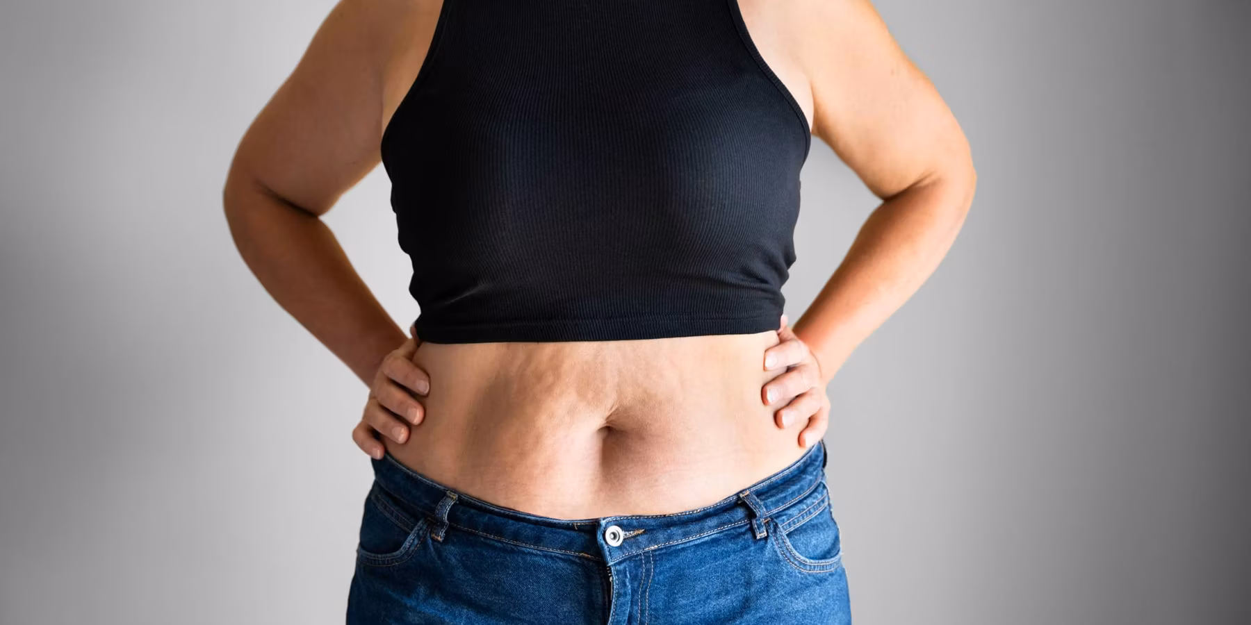 woman with menopause belly