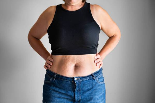 woman with menopause belly