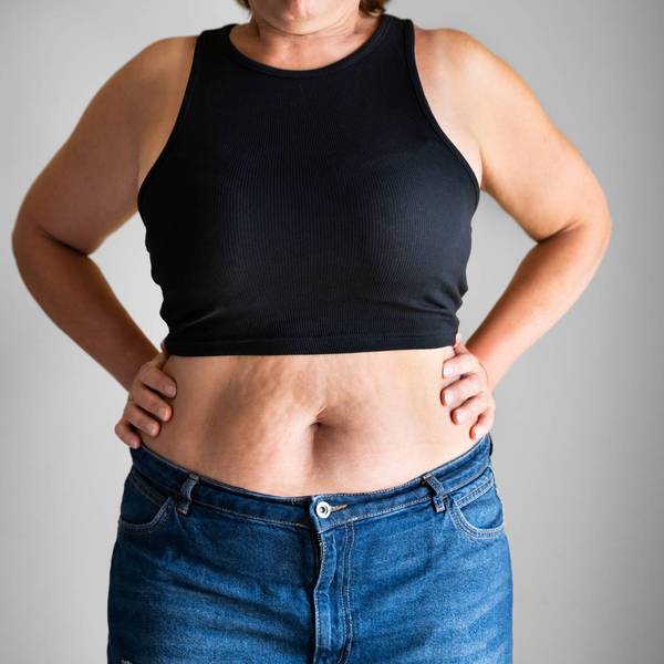 woman with menopause belly