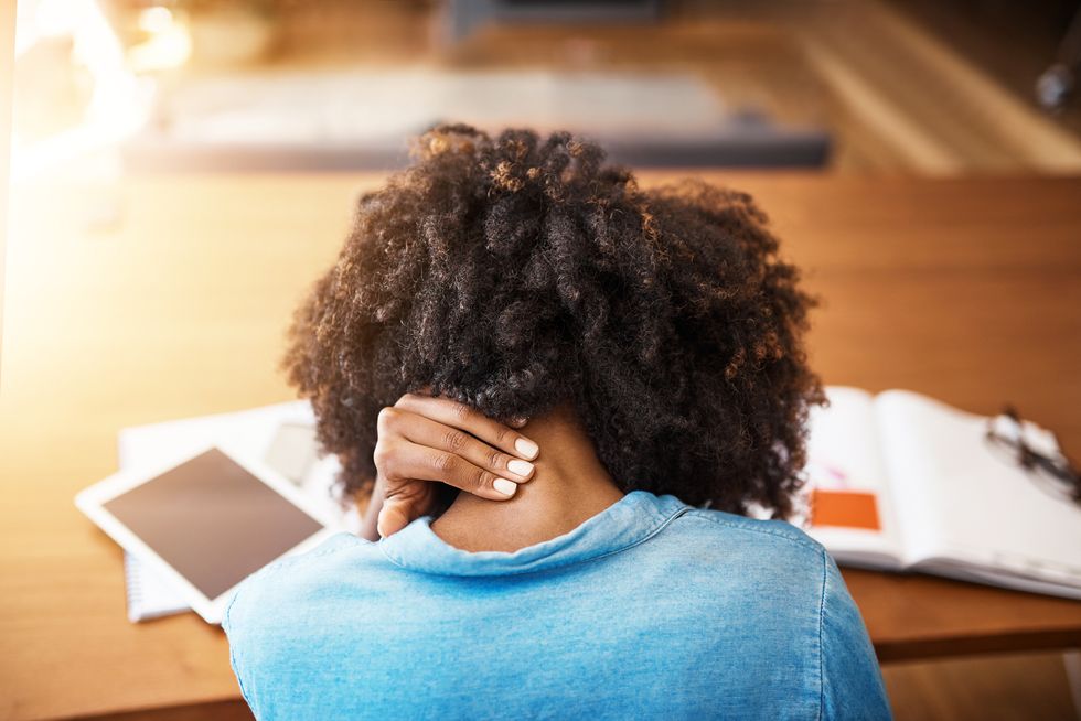 woman with neck pain
