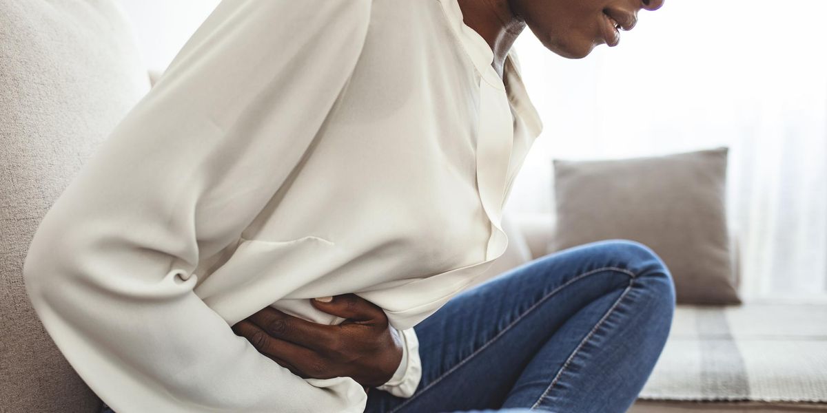 woman with stomach pain