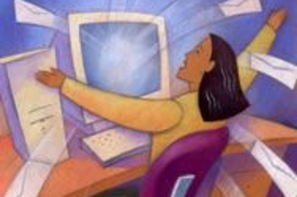 woman working at her computer