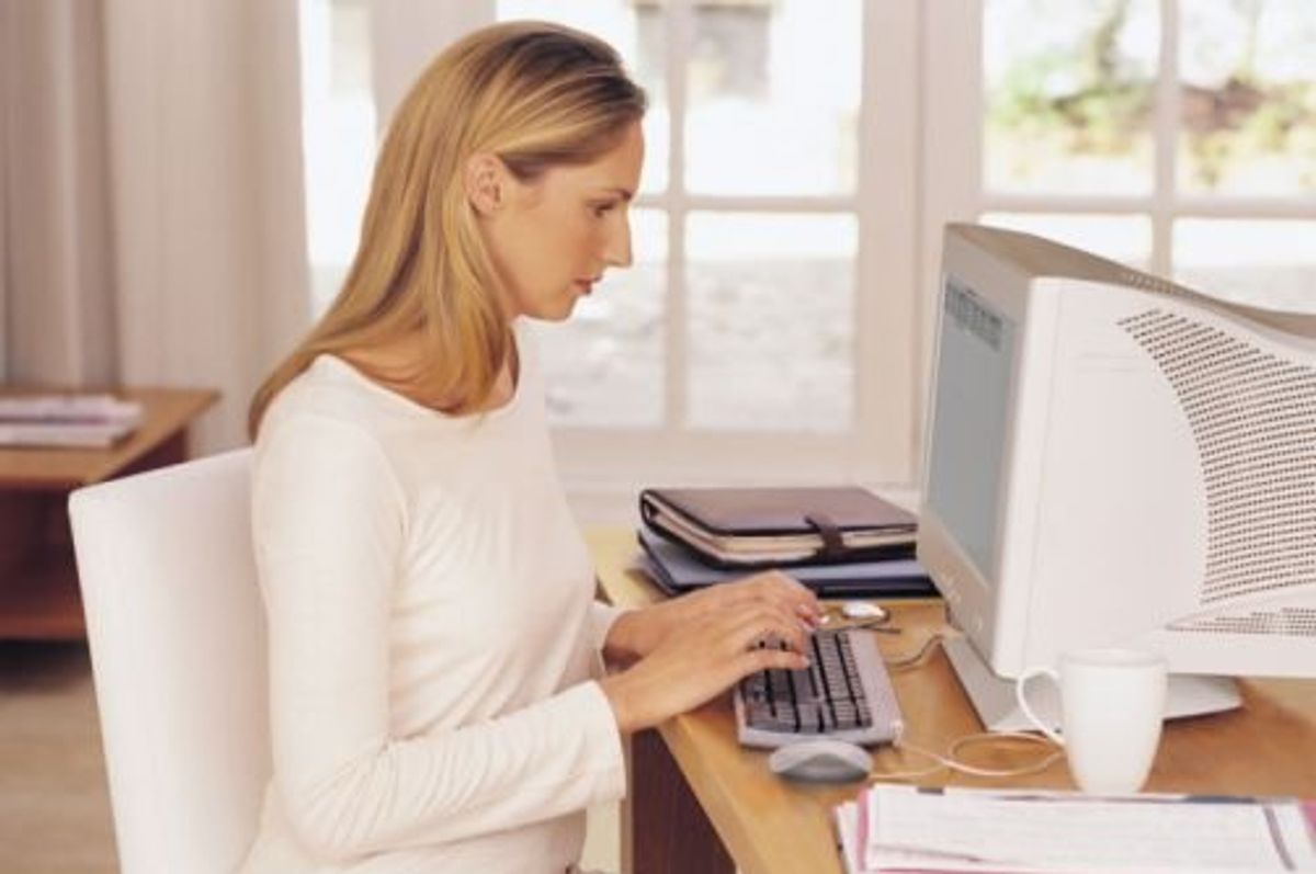 woman working at her desk