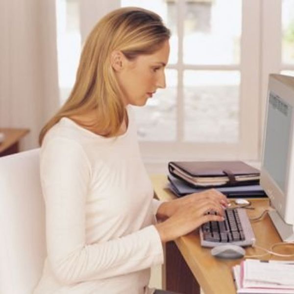 woman working at her desk