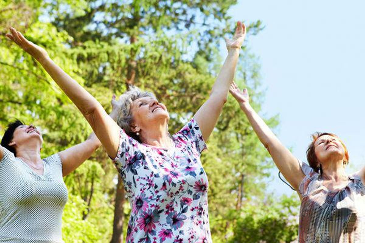 women doing yoga