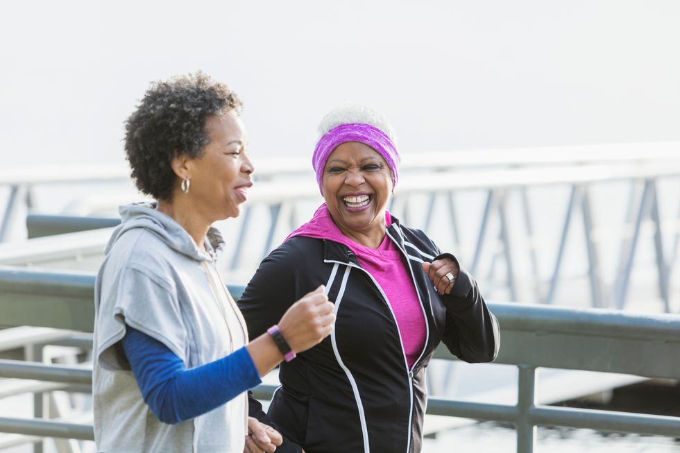 women jogging or power walking together