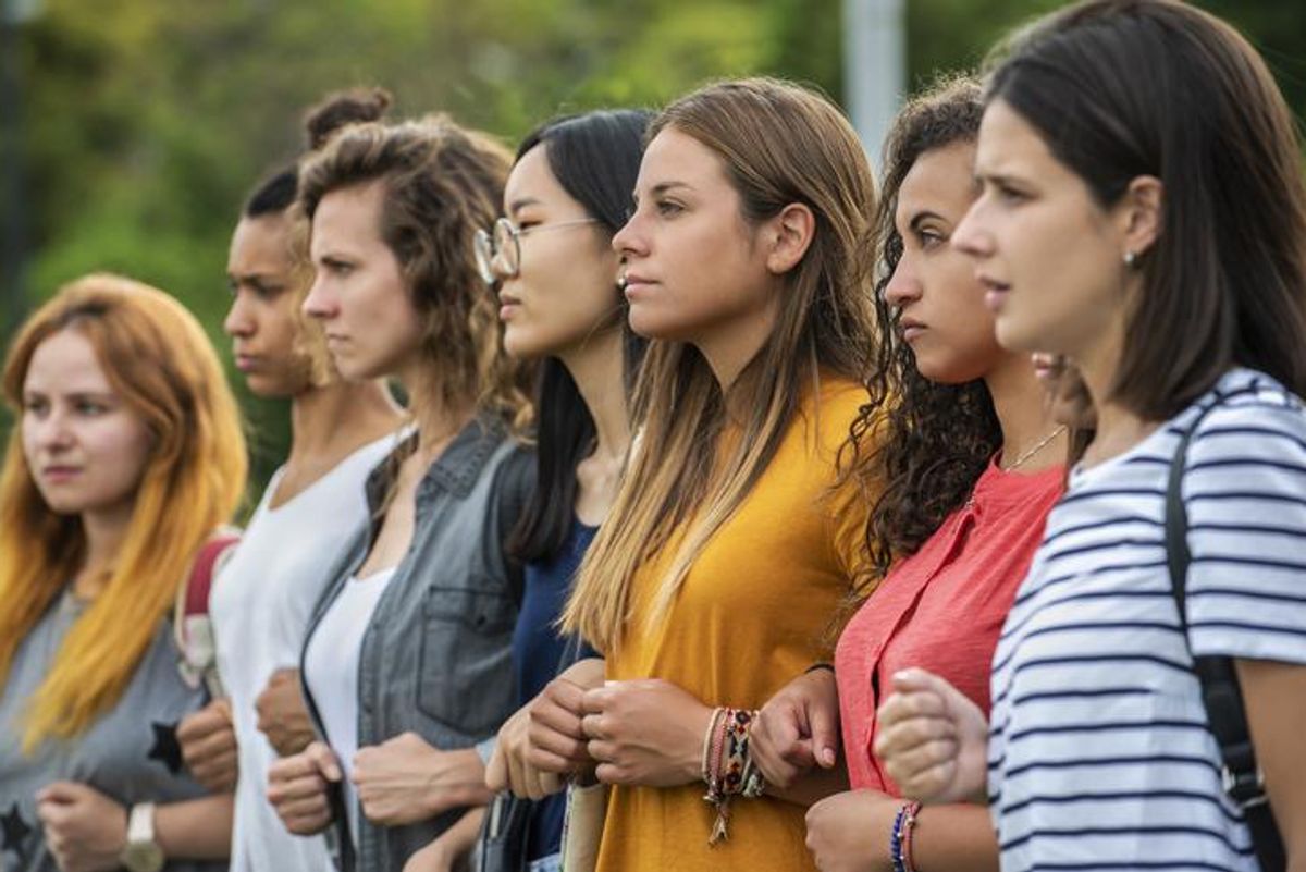 Women standing together