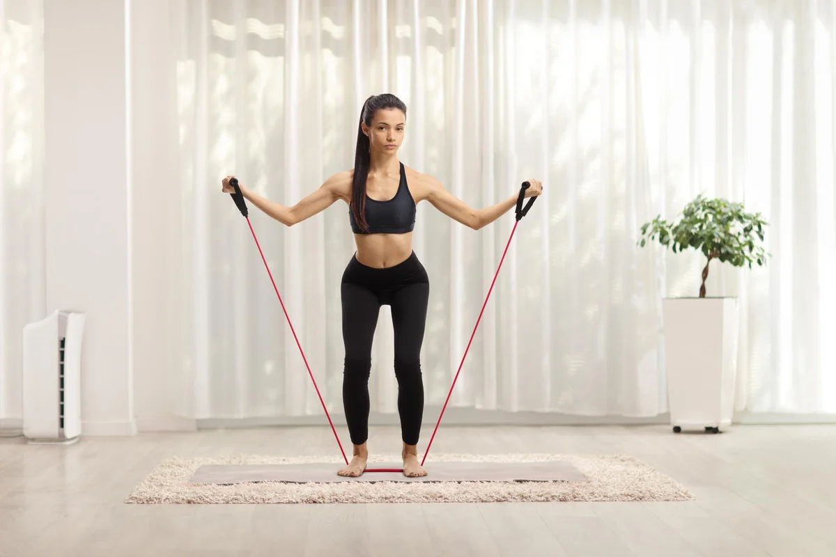 workout with resistance band