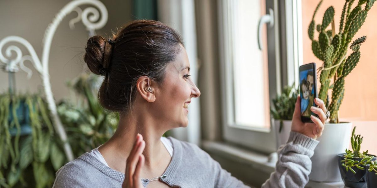 Young Adult Woman with Hearing Aid
