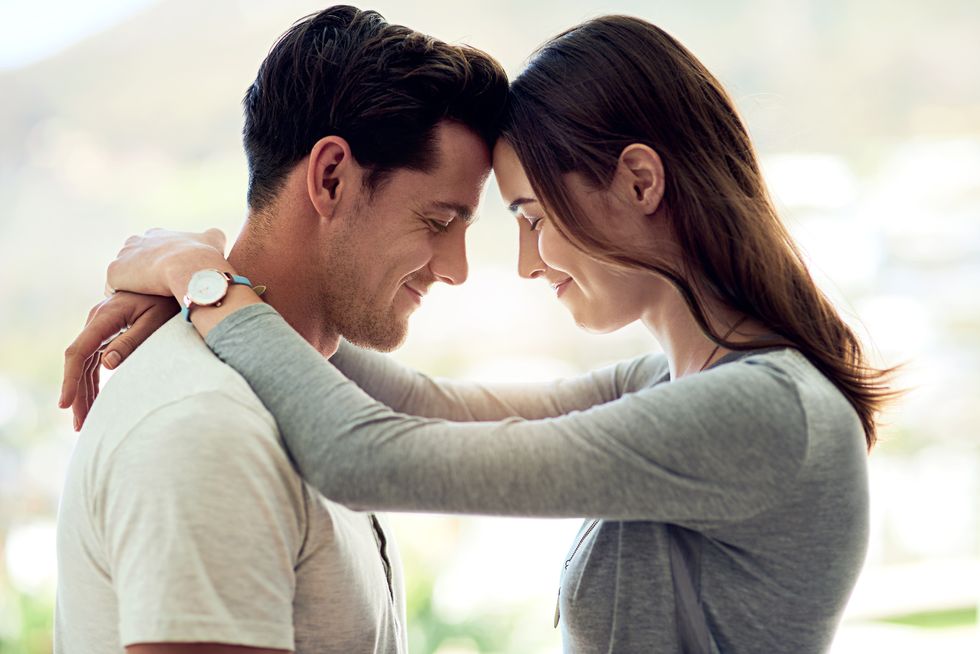 young couple sharing a tender moment